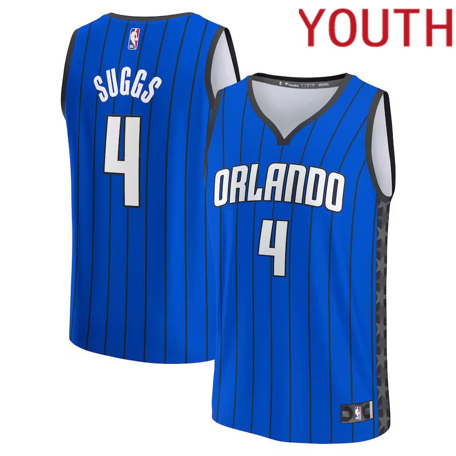 Youth Orlando Magic 4 Jalen Suggs Fanatics Branded Royal Fast Break Player NBA Jersey